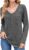 PICKLION Womens V Neck Tops Casual T-Shirts Plain Ladies Base Layer Top