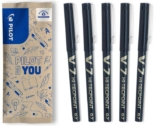 PILOT – V7 Hi-Tecpoint Liquid Ink Rollerball Pen – Medium 0.7mm Tip – 5 x Black