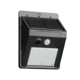 PIR Motion Sensor LED Solar Security Wall Light, 270 Lumen, 1200mAh, 6000K, Black w/code