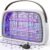 PKBD Stylish LED Fly Zapper with Leather Handle, Electric Fly Killer & Mosquito Trap for Home, Kitchen & Garden, 12W High-Voltage Bug Zapper, Safe Indoor Insect Control, Easy Clean Tray (Graphite)