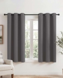 PONY DANCE Short Blackout Eyelet Curtains, Grey, 2 Panels, W34 x L45 Inch sold by RYB HOME EU /FBA