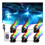 POPOSOAP RGB Underwater Pond Lights 6-in-1 Timer IP68 Waterproof