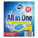 POWER FORCE All in One Dishwasher Tablets Lemon 0.76 KG (£3.80/1 KG) £2.89£2.99