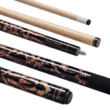 POWERGLIDE One 2-Piece Pool Cue Stick Maple Wood Shaft & Ramin Butt with Decal Pool Joint with Plastic Collar Full Size 57 – 13mm Tip
