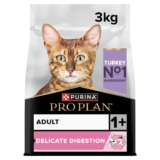 PRO PLAN Delicate Digestion Adult Dry Cat Food Turkey 3kg Pack (w/voucher)