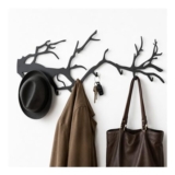 PROTKPETS 8-Hook Wall Coat Rack, Black, Tree Branch Design