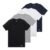 PUMA Mens 4-Pack Cotton Crewneck T-Shirts, Black/Grey/White/Navy, Size S