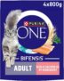 PURINA ONE Salmon Dry Cat Food 800g (Pack of 4)