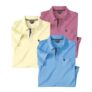 Pack of 3 Mens Cotton Polo Shirts – Yellow Pink Blue