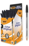 Pack of 50 BIC Cristal Original Smudge Free Ballpoint Pens