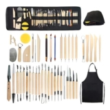Packool 45-Piece Pottery Tool Kit with Bag and Apron