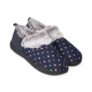 Padders Ladies Slippers 2E Side Stitched Washable – Navy Woven Spot