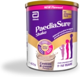 PaediaSure Shake Cookies & Cream Flavour 400g Balanced Nutritional Supplement Drink Multivitamin for Kids With Protein, Carbohydrates & Minerals Supports Growth & Development Vegetarian