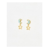 Paedyn Star & Moon Opalite Gold Plated Drop Earrings