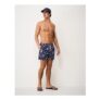 Painterly Floral Print Swim Shorts in Navy and White