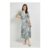 Paisley Shirred Empire Waist Midi Dress