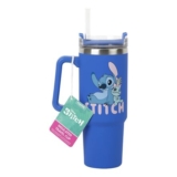 Paladone Disney Stitch 900 Ml Blue Insulated Travel Cup and Straw