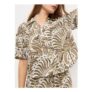 Palm Print Short Sleeve Shirt with Linen – 14 to 20