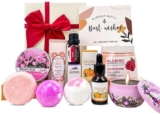 Pamper Hamper Gifts for Women Unique Thank You Teacher Gifts Spa Bath Set,Relaxing Basket Gifts for Her, Gest Well Soon Self Care Retirement Gift Set, Delicately Boxed