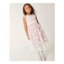 Pansy Embroidered Tulle Dress Pink