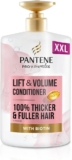 Pantene LiftNVolume Thickening Hair Conditioner with Biotin, Silicone Free, 1000ml XL Pump. Pro V Miracles Conditioner Enriched with Antioxidants. Visibly Thicker & Fuller Hair