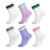 Partideal 6 Pairs Breathable Striped Cotton Sport Crew Socks