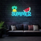Party Neon Sign Adjustable Brightness LED Wall Light Clear Acrylic Backboard 5V Power – Blue Yellow Pink 41x25cm