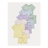 Pastel Ribbed T-Shirt and Cycling Shorts Outfit 5 Pack