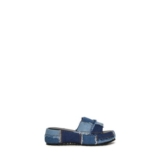 Patchwork Denim Slides