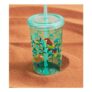 Patterned Plastic Mug with a Straw