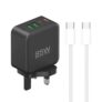 Pavareal K130 British standard GaN AACC PD 85W C to C black charger set (dual flash charging)