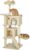 PawHut 140cm Cat Tree for Indoor Cats, Multi-Level Cat Tower with Scratching Posts, Plush Perches & Condos, Large Kitty Activity Centre with Hammock, Ladder & Dangling Balls for Kittens, Beige