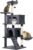 PawHut 140cm Cat Tree for Indoor Cats, Multi-Level Cat Tower with Scratching Posts, Plush Perches & Condos, Large Kitty Activity Centre with Hammock, Ladder & Dangling Balls for Kittens, Dark Grey