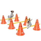 PawHut Dog Agility Equipment Set, Three-Piece, Adjustable Height, Orange