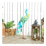Peacock Garden Statue, Metal Garden Gift with Stakes, Multi-Colour