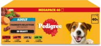 Pedigree Mixed Selection in Gravy 40 Pouches, Adult Wet Dog Food, Megapack (40 x 100 g)