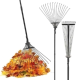 Pelle & Sol Garden Rake – 38-63 Inch Adjustable Lawn Rake for Gardening, Grass w/ 25 Tines for Yard Clean Up – Sold and Shipped by DREIBACH