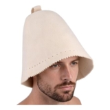Penitue Wool Sauna Hat for Men & Women, Breathable Beige
