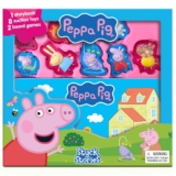 Peppa Pig Stuck on Stories – Activity Books for kids, 16-page storybook, 8 toy suction cups, 2 board games to enjoy