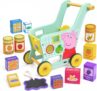 Peppa Pig Wooden Play Set for Toddlers Age 3, Pretend Play Toy for Kids Durable Role Play Kitchen Accessories for Creative & Imaginative Fun (Shopping Trolley)
