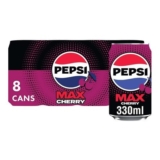 Pepsi Max Cherry Cola 330ml Can 8 Pack
