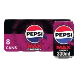 Pepsi Max Cherry Maximum Cherry 8 x 330ml – With Voucher (£2.65 / £2.32 on S&S)