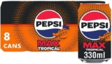 Pepsi Max Tropical, 330ml Cans (Pack of 8) £2.76 S&S
