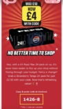Pepsi max 24 pack. £4 with voucher. Strawberry tango for £2.50 with code