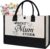 Personalised Canvas Tote Bag for Women Reusable Shopping Bag Large Cotton Canvas Shopper Stylish Beach Tote with Zipper Inner Pocket, Durable Everyday Bag for Mum on Mothers Day, Birthday, Wedding