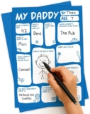 Personalised Fathers Day Card For Daddy From Daughter From Son Child Kid Toddler Customise With Own Answers Thoughtful Cute Fathers Day Cards