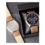 Personalised Mens Gold Tone Case on a Tan Strap Watch