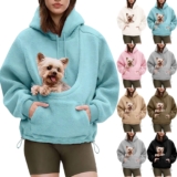 Pet Pouch Hoodie for Women Cat Dog Carrier Hoodies with Kangaroo Pocket