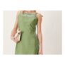 Petite Cami Square Neck Crinkle Satin Lace Detail Maxi Dress in Green