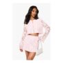 Petite Crochet Long Sleeve and Mini Skirt Co Ord
